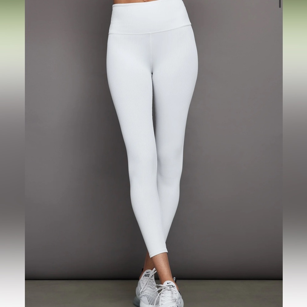CARBON 38 WHITE RIBBED 7/8 LEGGING
